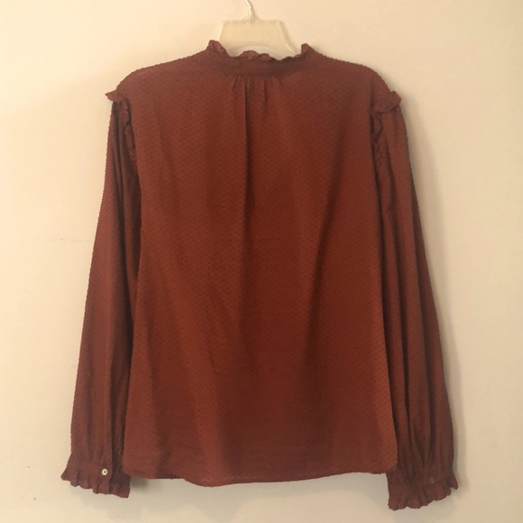 🎉HP 🛍🎊 J Crew Ruffle-trim V-neck Popover Clip Dot - Picture 4 of 7